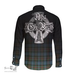 ScotsTee Shop Scottish Brisbane modern Clan Crest Tartan Alba Gu Brath Celtic Inspired Tartan Long Sleeve Shirt