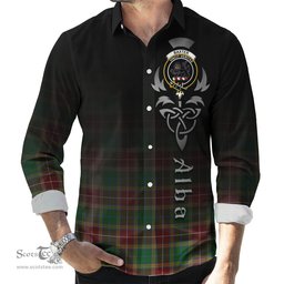 ScotsTee Shop Scottish Baxter Clan Crest Tartan Alba Gu Brath Celtic Inspired Tartan Long Sleeve Shirt