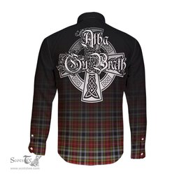 ScotsTee Shop Scottish Buchanan Old Dress Clan Crest Tartan Alba Gu Brath Celtic Inspired Tartan Long Sleeve Shirt