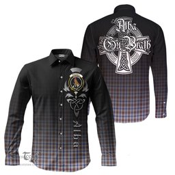ScotsTee Shop Scottish Boswell Clan Crest Tartan Alba Gu Brath Celtic Inspired Tartan Long Sleeve Shirt