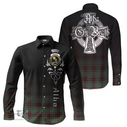 ScotsTee Shop Scottish Buchan Ancient Clan Crest Tartan Alba Gu Brath Celtic Inspired Tartan Long Sleeve Shirt