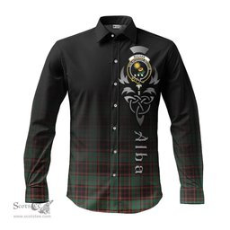 ScotsTee Shop Scottish Buchan Ancient Clan Crest Tartan Alba Gu Brath Celtic Inspired Tartan Long Sleeve Shirt