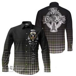 ScotsTee Shop Scottish Burns Check Clan Crest Tartan Alba Gu Brath Celtic Inspired Tartan Long Sleeve Shirt
