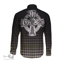 ScotsTee Shop Scottish Burns Check Clan Crest Tartan Alba Gu Brath Celtic Inspired Tartan Long Sleeve Shirt