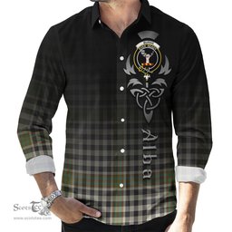 ScotsTee Shop Scottish Burns Check Clan Crest Tartan Alba Gu Brath Celtic Inspired Tartan Long Sleeve Shirt
