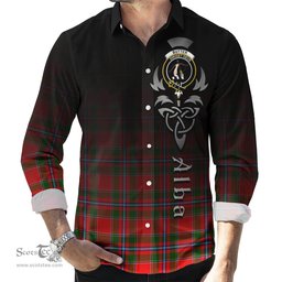 ScotsTee Shop Scottish Butter Clan Crest Tartan Alba Gu Brath Celtic Inspired Tartan Long Sleeve Shirt