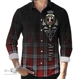 ScotsTee Shop Scottish Brodie Dress Clan Crest Tartan Alba Gu Brath Celtic Inspired Tartan Long Sleeve Shirt