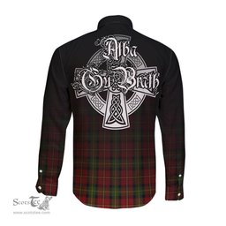 ScotsTee Shop Scottish Blackstock Red Dress Clan Crest Tartan Alba Gu Brath Celtic Inspired Tartan Long Sleeve Shirt