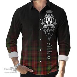 ScotsTee Shop Scottish Blackstock Red Dress Clan Crest Tartan Alba Gu Brath Celtic Inspired Tartan Long Sleeve Shirt