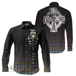 ScotsTee Shop Scottish Aikenhead Clan Crest Tartan Alba Gu Brath Celtic Inspired Tartan Long Sleeve Shirt