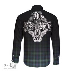 ScotsTee Shop Scottish Baillie Ancient Clan Crest Tartan Alba Gu Brath Celtic Inspired Tartan Long Sleeve Shirt