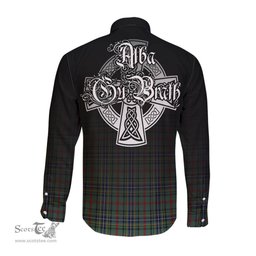 ScotsTee Shop Scottish Bisset Clan Crest Tartan Alba Gu Brath Celtic Inspired Tartan Long Sleeve Shirt