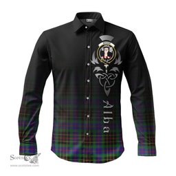 ScotsTee Shop Scottish Brodie Hunting Modern Clan Crest Tartan Alba Gu Brath Celtic Inspired Tartan Long Sleeve Shirt