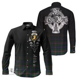 ScotsTee Shop Scottish Allison Clan Crest Tartan Alba Gu Brath Celtic Inspired Tartan Long Sleeve Shirt