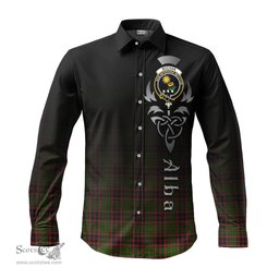 ScotsTee Shop Scottish Buchan Modern Clan Crest Tartan Alba Gu Brath Celtic Inspired Tartan Long Sleeve Shirt