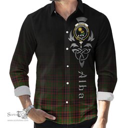 ScotsTee Shop Scottish Buchan Modern Clan Crest Tartan Alba Gu Brath Celtic Inspired Tartan Long Sleeve Shirt