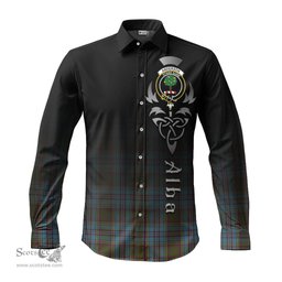 ScotsTee Shop Scottish Anderson Clan Crest Tartan Alba Gu Brath Celtic Inspired Tartan Long Sleeve Shirt
