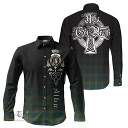 ScotsTee Shop Scottish Aiton Clan Crest Tartan Alba Gu Brath Celtic Inspired Tartan Long Sleeve Shirt