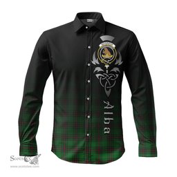 ScotsTee Shop Scottish Beveridge Clan Crest Tartan Alba Gu Brath Celtic Inspired Tartan Long Sleeve Shirt
