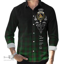 ScotsTee Shop Scottish Beveridge Clan Crest Tartan Alba Gu Brath Celtic Inspired Tartan Long Sleeve Shirt