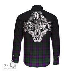 ScotsTee Shop Scottish Armstrong Modern Clan Crest Tartan Alba Gu Brath Celtic Inspired Tartan Long Sleeve Shirt