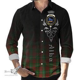 ScotsTee Shop Scottish Bruce Hunting Clan Crest Tartan Alba Gu Brath Celtic Inspired Tartan Long Sleeve Shirt