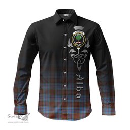 ScotsTee Shop Scottish Anderson Modern Clan Crest Tartan Alba Gu Brath Celtic Inspired Tartan Long Sleeve Shirt