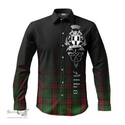 ScotsTee Shop Scottish Blackstock Hunting Clan Crest Tartan Alba Gu Brath Celtic Inspired Tartan Long Sleeve Shirt