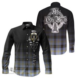 ScotsTee Shop Scottish Bell Clan Crest Tartan Alba Gu Brath Celtic Inspired Tartan Long Sleeve Shirt