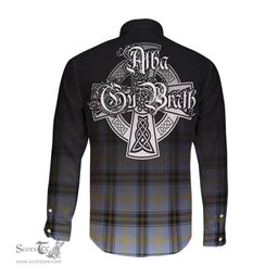 ScotsTee Shop Scottish Bell Clan Crest Tartan Alba Gu Brath Celtic Inspired Tartan Long Sleeve Shirt