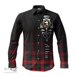 ScotsTee Shop Scottish Belshes Clan Crest Tartan Alba Gu Brath Celtic Inspired Tartan Long Sleeve Shirt