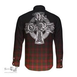 ScotsTee Shop Scottish Bruce Modern Clan Crest Tartan Alba Gu Brath Celtic Inspired Tartan Long Sleeve Shirt