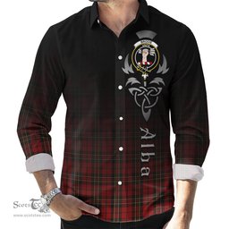 ScotsTee Shop Scottish Brodie Clan Crest Tartan Alba Gu Brath Celtic Inspired Tartan Long Sleeve Shirt