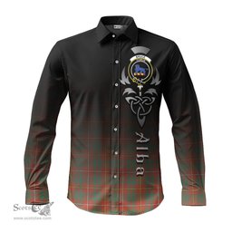 ScotsTee Shop Scottish Bruce Ancient Clan Crest Tartan Alba Gu Brath Celtic Inspired Tartan Long Sleeve Shirt