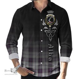 ScotsTee Shop Scottish Alexander of Menstry Dress Clan Crest Tartan Alba Gu Brath Celtic Inspired Tartan Long Sleeve Shirt