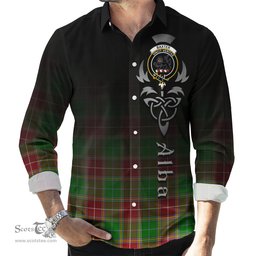 ScotsTee Shop Scottish Baxter Modern Clan Crest Tartan Alba Gu Brath Celtic Inspired Tartan Long Sleeve Shirt