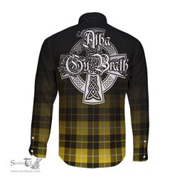 ScotsTee Shop Scottish Barclay Dress Modern Clan Crest Tartan Alba Gu Brath Celtic Inspired Tartan Long Sleeve Shirt