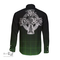 ScotsTee Shop Scottish Forrester or Foster Hunting Clan Crest Tartan Alba Gu Brath Celtic Inspired Tartan Long Sleeve Shirt