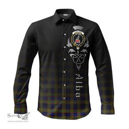 ScotsTee Shop Scottish Clelland Modern Clan Crest Tartan Alba Gu Brath Celtic Inspired Tartan Long Sleeve Shirt