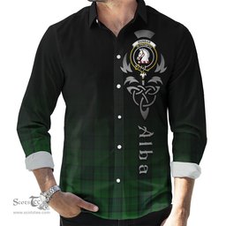 ScotsTee Shop Scottish Dunbar Hunting Clan Crest Tartan Alba Gu Brath Celtic Inspired Tartan Long Sleeve Shirt