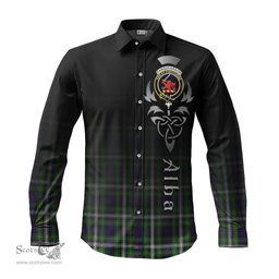 ScotsTee Shop Scottish Farquharson Dress Clan Crest Tartan Alba Gu Brath Celtic Inspired Tartan Long Sleeve Shirt