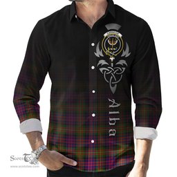ScotsTee Shop Scottish Carnegie Modern Clan Crest Tartan Alba Gu Brath Celtic Inspired Tartan Long Sleeve Shirt