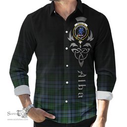ScotsTee Shop Scottish Forsyth Clan Crest Tartan Alba Gu Brath Celtic Inspired Tartan Long Sleeve Shirt