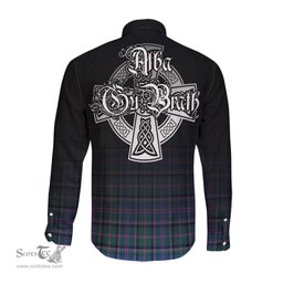 ScotsTee Shop Scottish Cooper Clan Crest Tartan Alba Gu Brath Celtic Inspired Tartan Long Sleeve Shirt