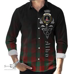 ScotsTee Shop Scottish Erskine Clan Crest Tartan Alba Gu Brath Celtic Inspired Tartan Long Sleeve Shirt