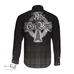 ScotsTee Shop Scottish Cochrane Hunting Clan Crest Tartan Alba Gu Brath Celtic Inspired Tartan Long Sleeve Shirt