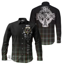 ScotsTee Shop Scottish Fraser Hunting Dress Clan Crest Tartan Alba Gu Brath Celtic Inspired Tartan Long Sleeve Shirt