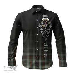 ScotsTee Shop Scottish Fraser Hunting Dress Clan Crest Tartan Alba Gu Brath Celtic Inspired Tartan Long Sleeve Shirt