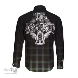 ScotsTee Shop Scottish Fraser Hunting Dress Clan Crest Tartan Alba Gu Brath Celtic Inspired Tartan Long Sleeve Shirt
