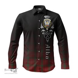 ScotsTee Shop Scottish Carruthers Clan Crest Tartan Alba Gu Brath Celtic Inspired Tartan Long Sleeve Shirt